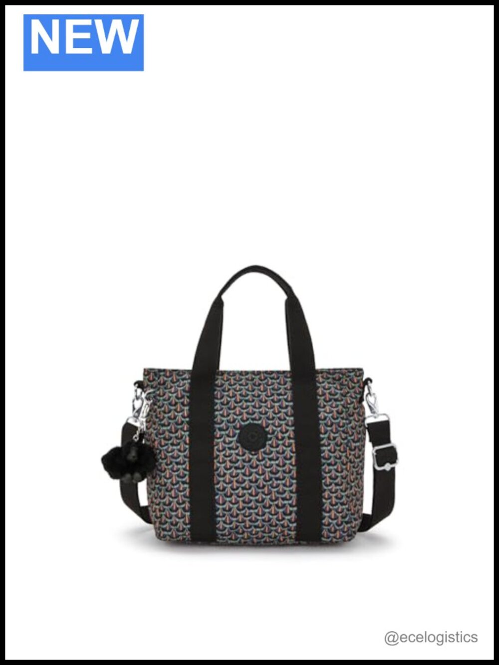 Water-Resistant Crinkled Nylon Mini Tote with Crossbody Strap
